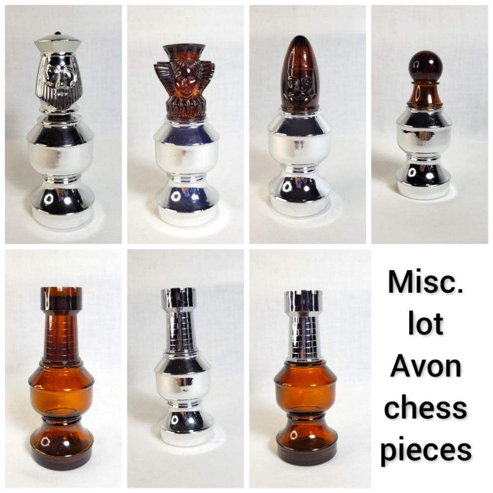 Avon vintage chess pieces lot of 17 assorted pcs.